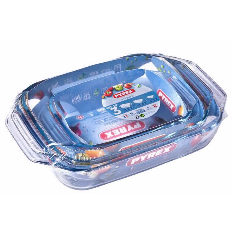 Baking Rectangular Set 3 Pans 2.1L + 2.9L + 3.9L Pyrex Irresistible