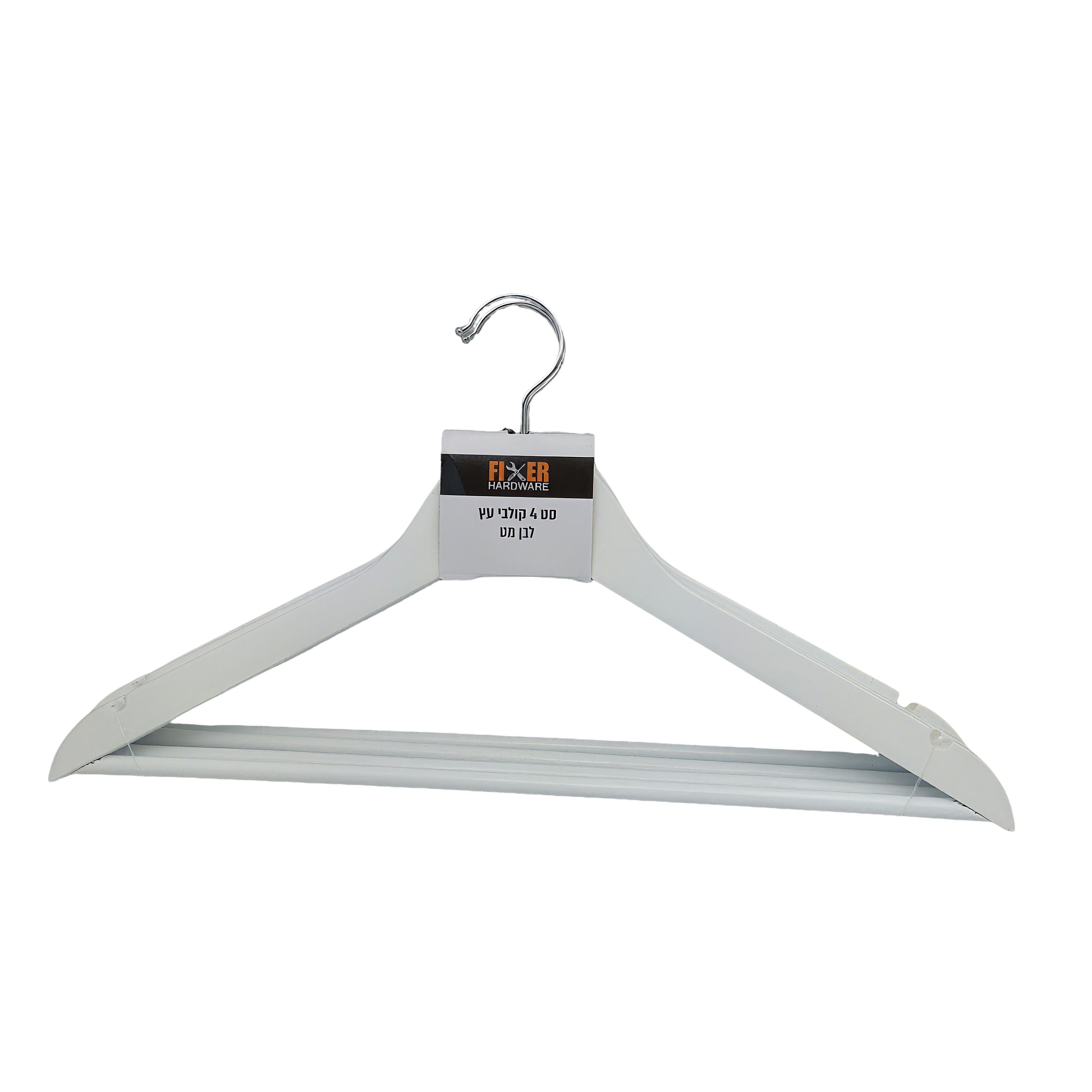 Wood White Set 4 Hangers Matte