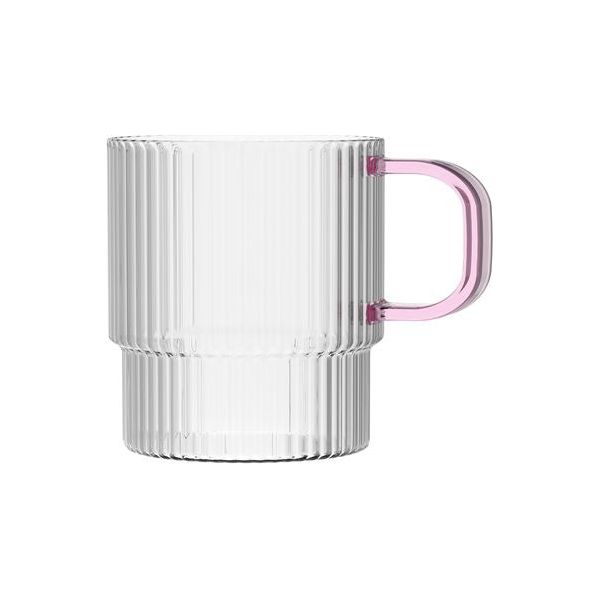 Glass Pink Mug 350ml Colored SW