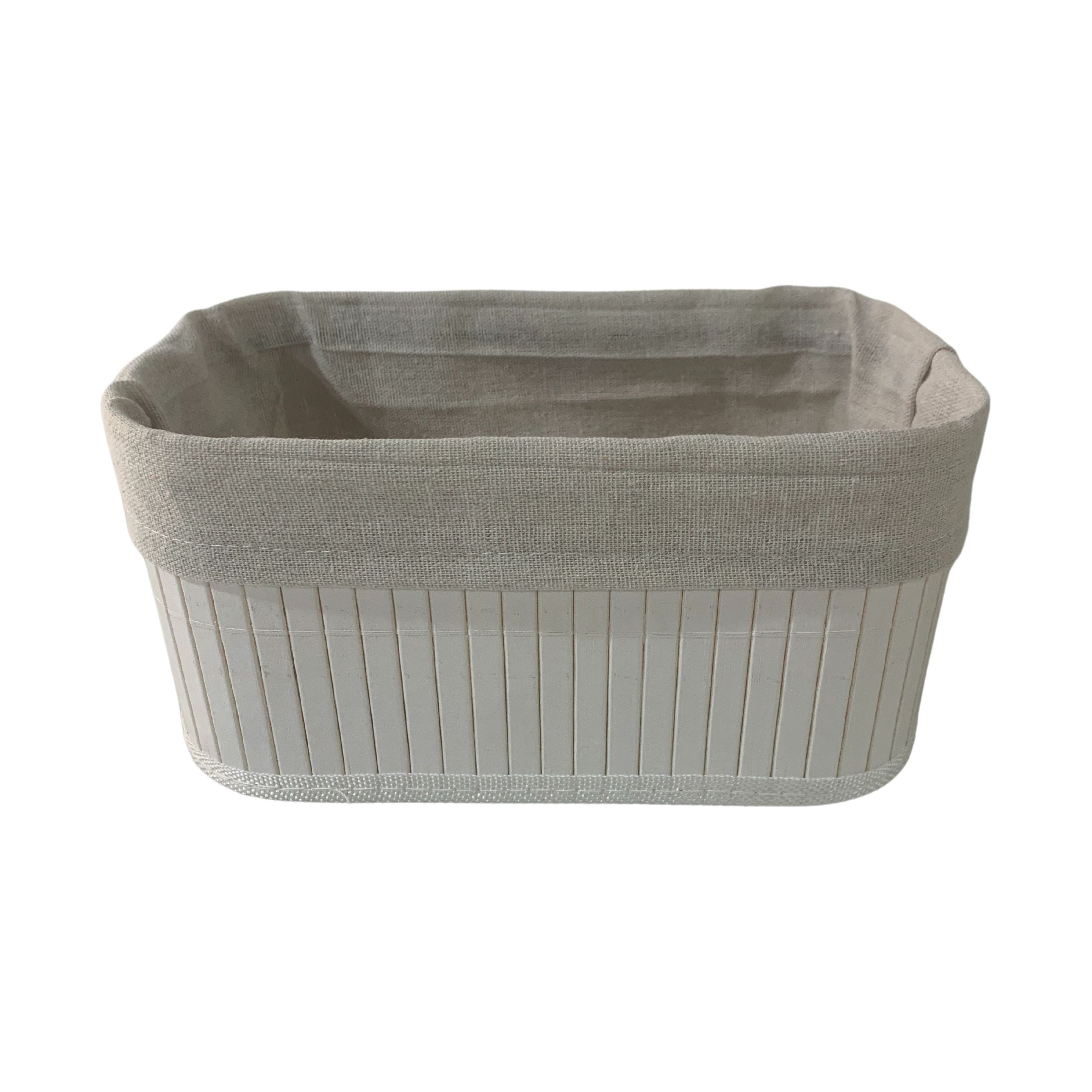 Bamboo White Basket XS