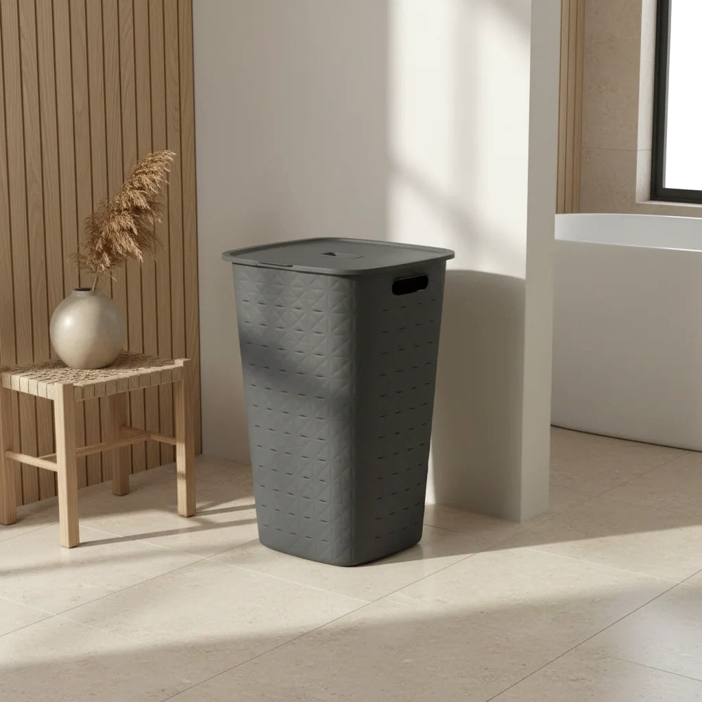 Grey Laundry Basket Softex 56L