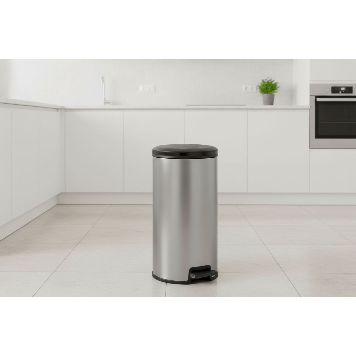 Grey Pedal Bin 30L