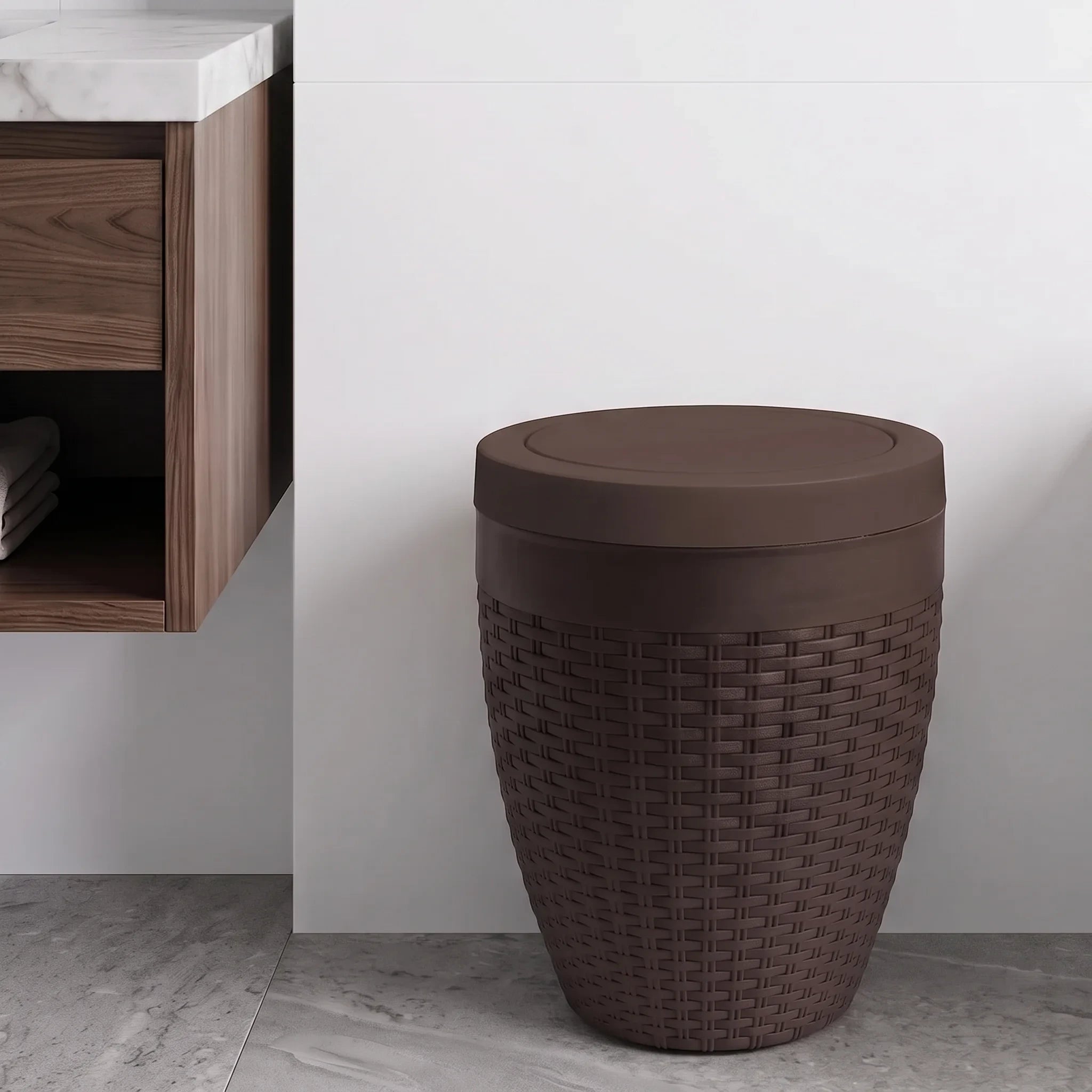 Round Brown Bin 7L