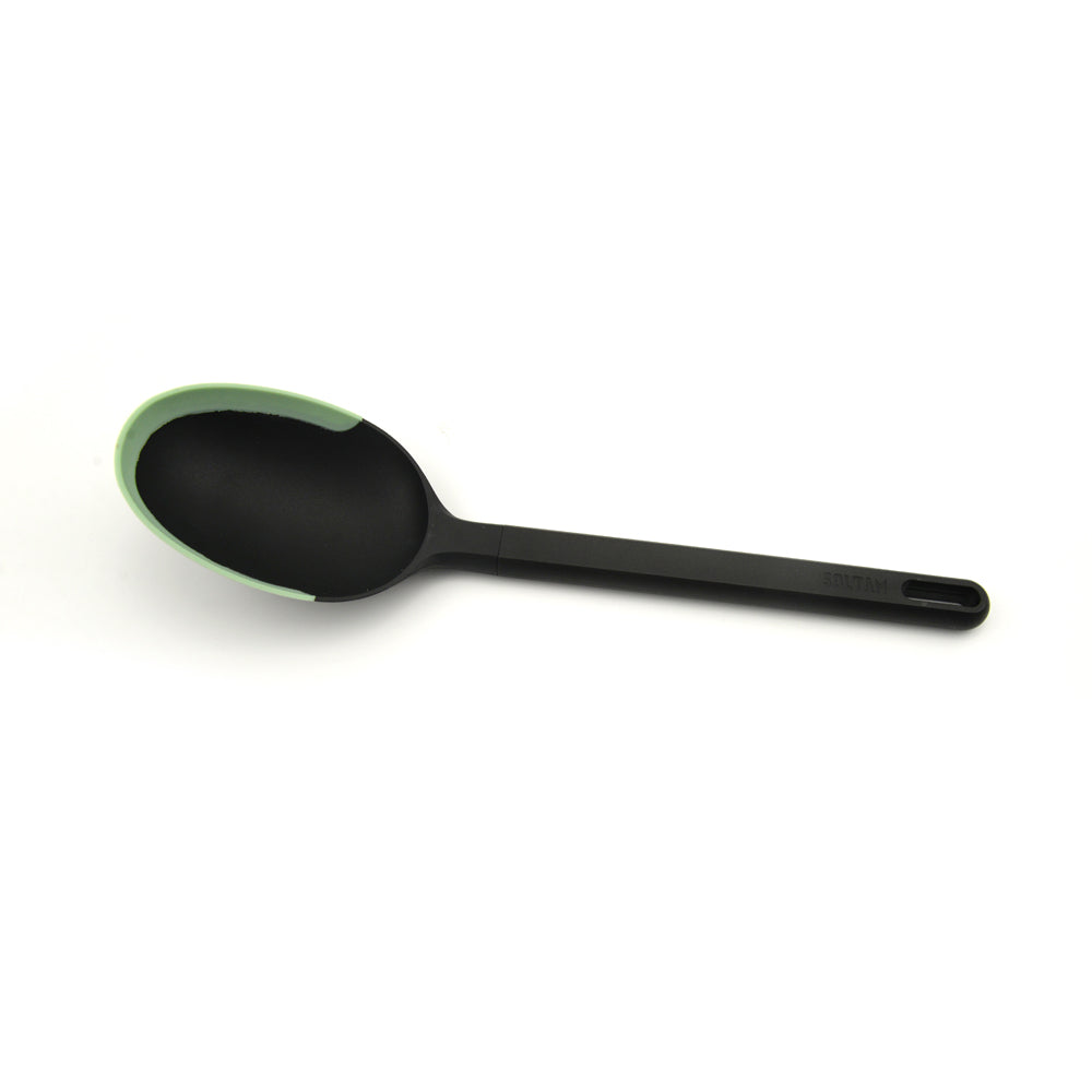 Silicone Black Serving Spoon Nylon with Green 29cm