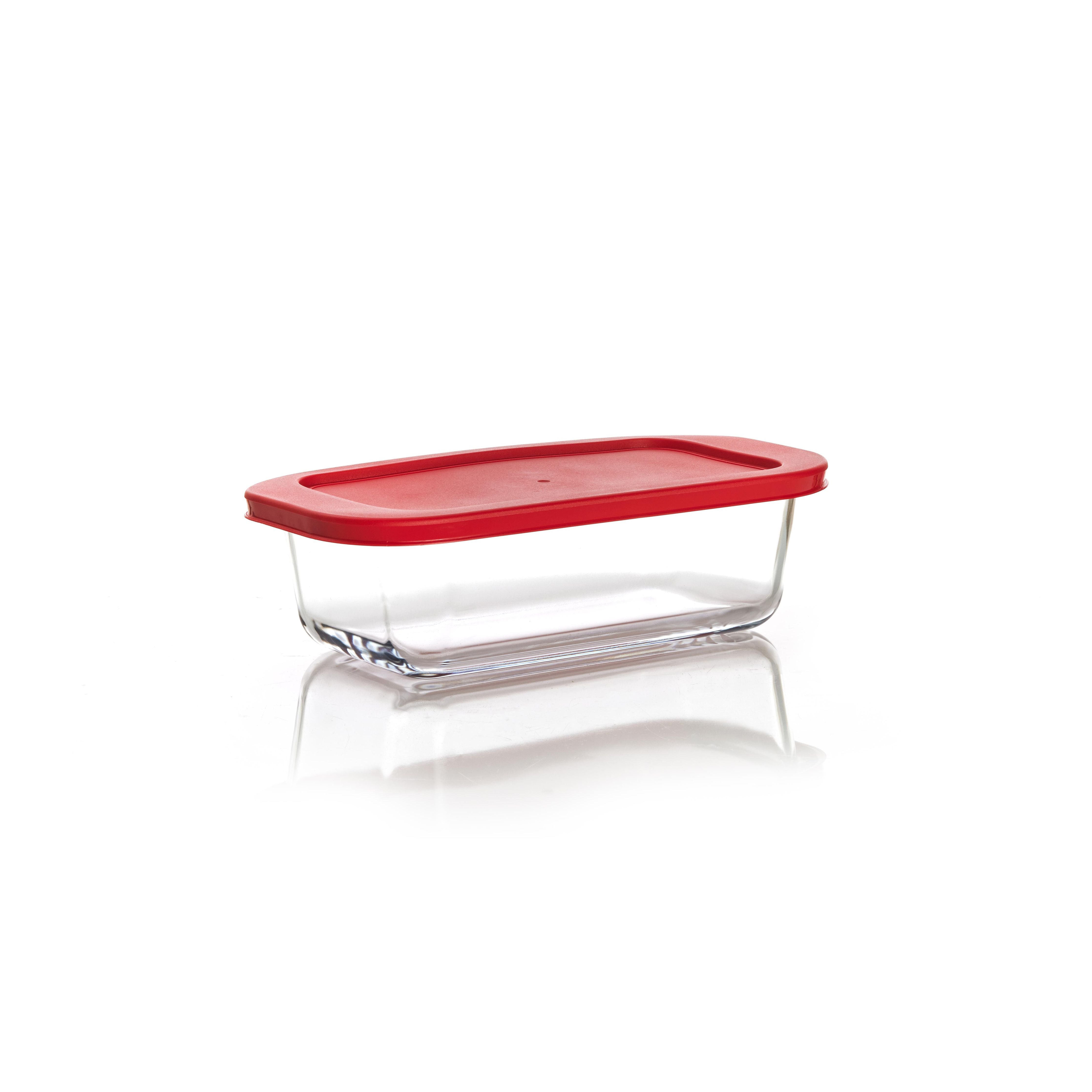 Red Pan English with Lid 1.5L Glass Soltam