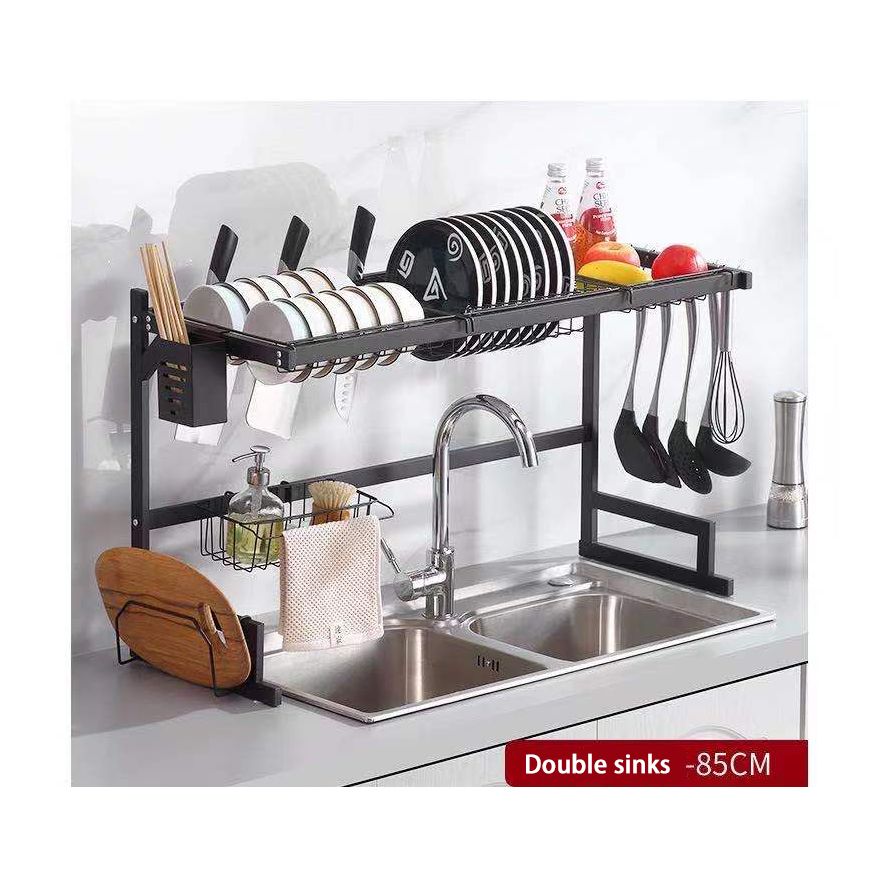 Rack Drying Dishes On Sink Double