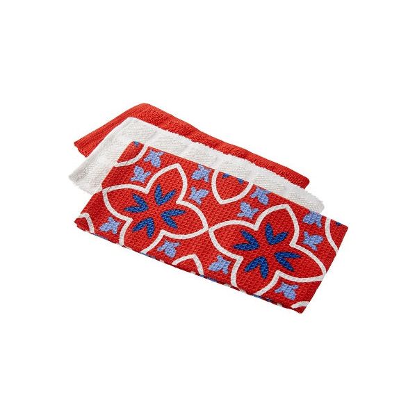 Kitchen Set of 3 Towels Red