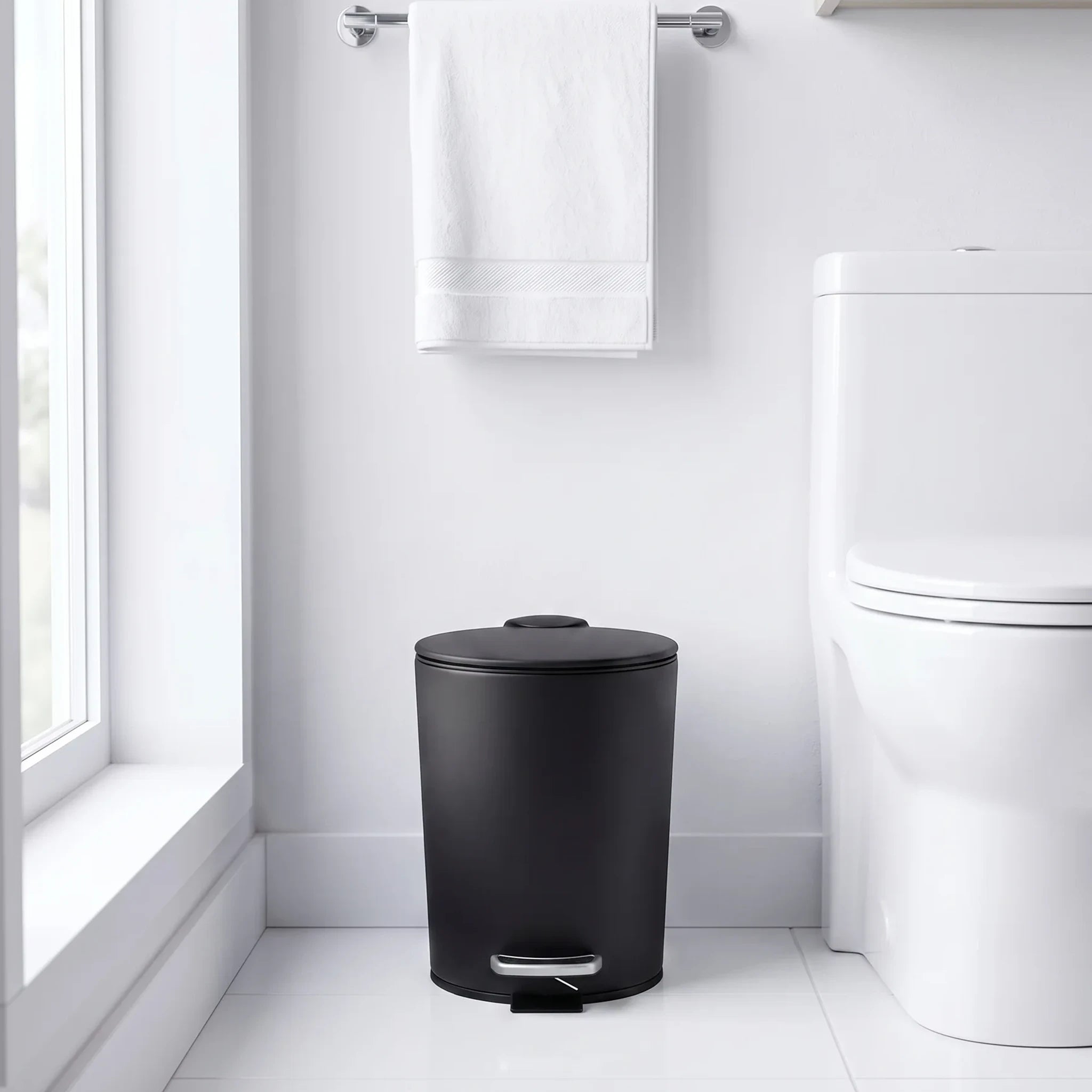 Black Bathroom Bin 3L