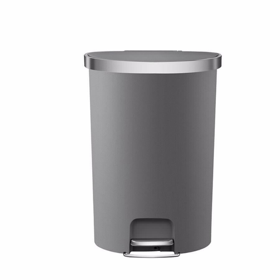 Round Grey Pedal Bin 55L Half Matte EKO HANNA