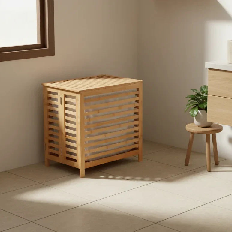 Bamboo Folding Laundry Basket