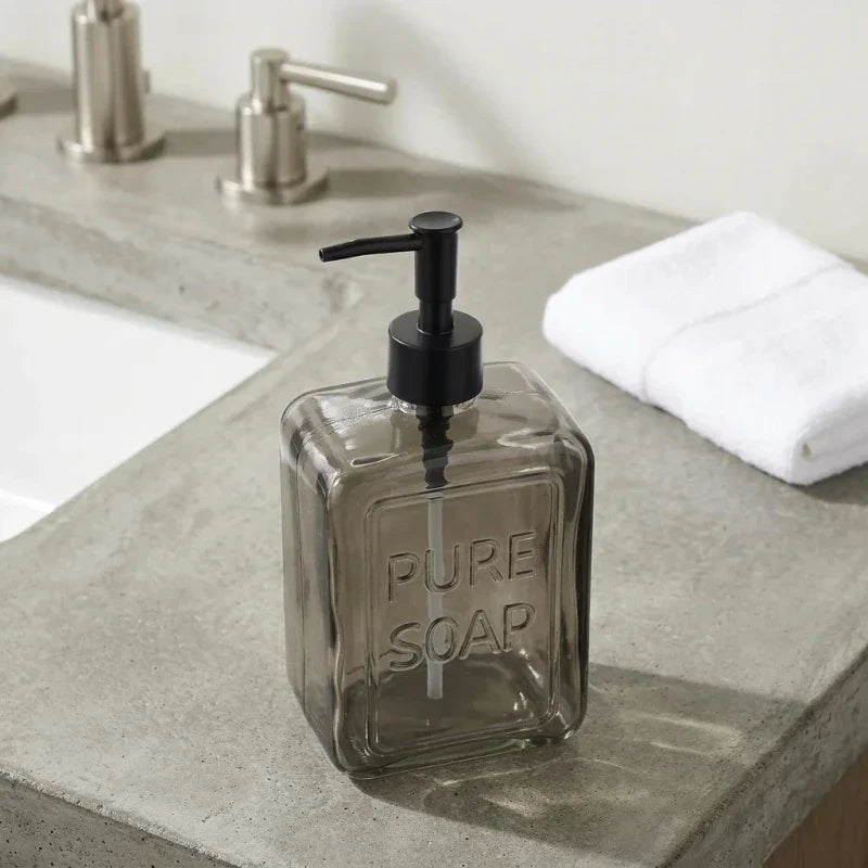 Glass Grey Soap Dispenser