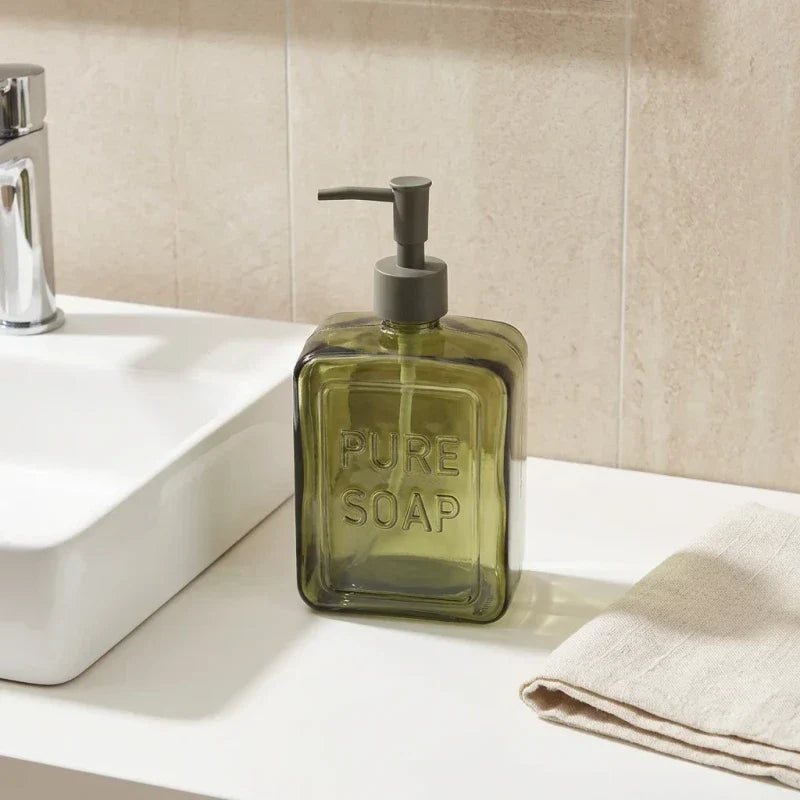 Glass Green Soap Dispenser