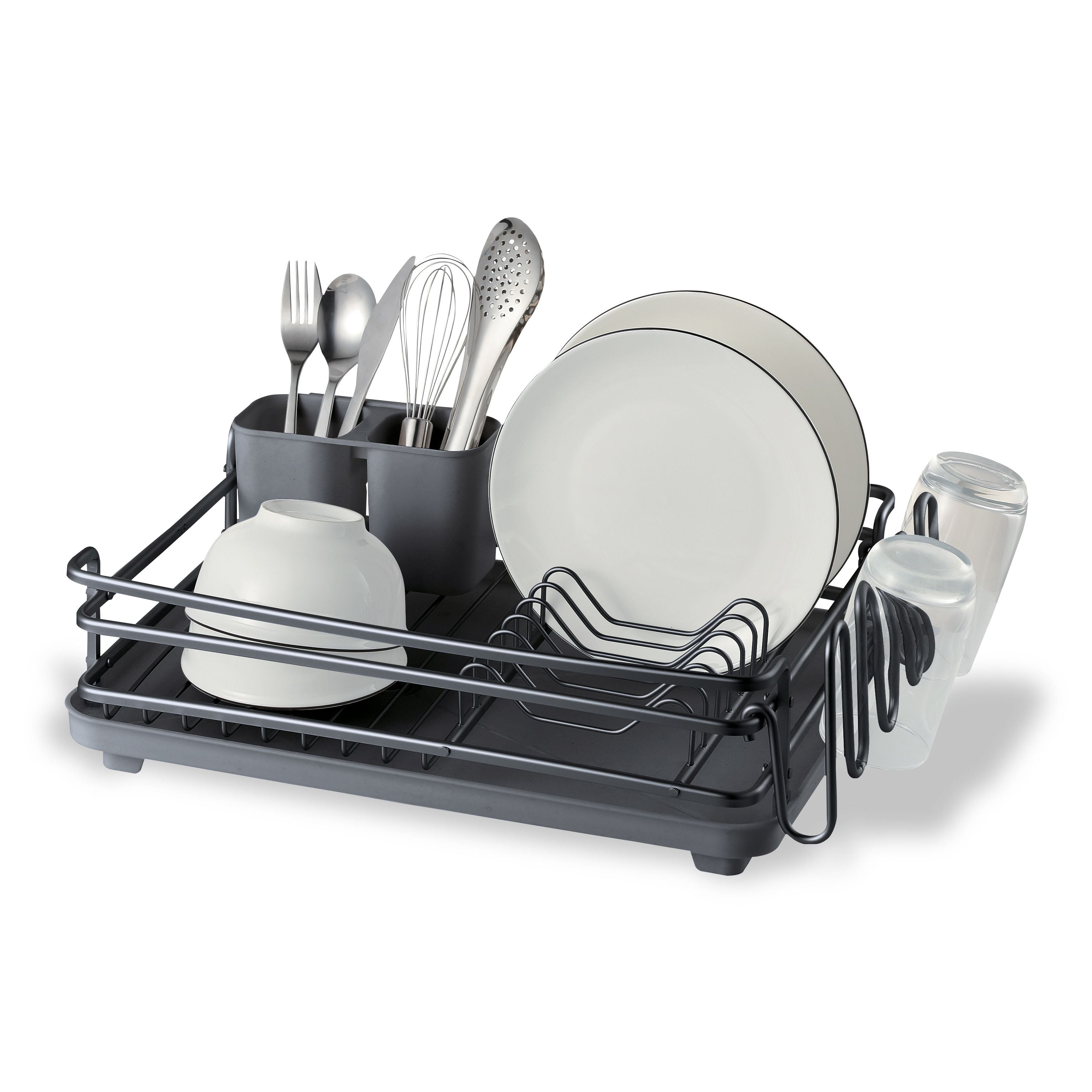 Aluminum Dish Rack with Removable Cutlery Tray ELA