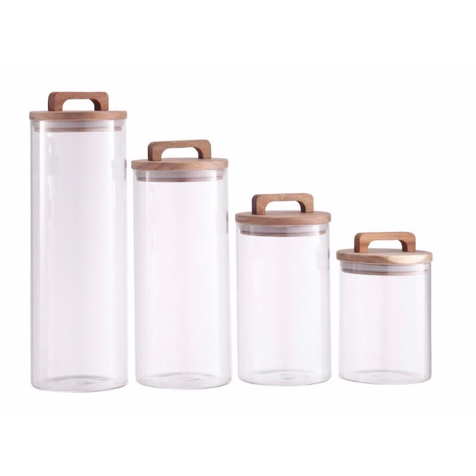 Glass Jar 1300ml Acacia