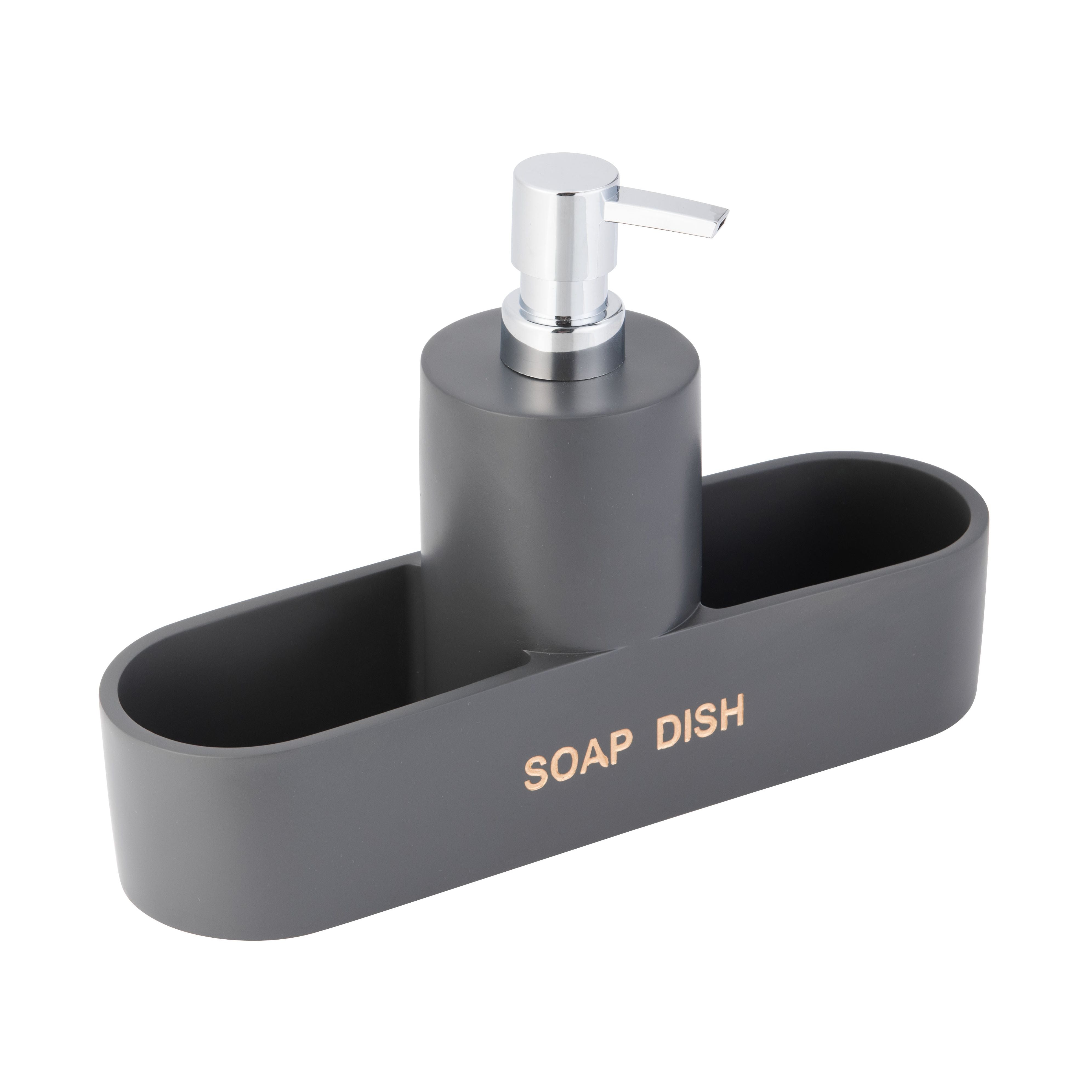 Grey Dispenser Double Soap Dishes