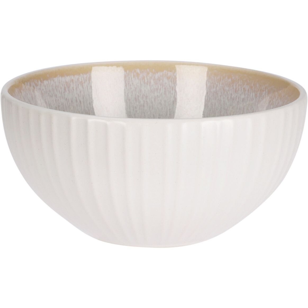 Ceramic White Striped Soup Bowl 14cm