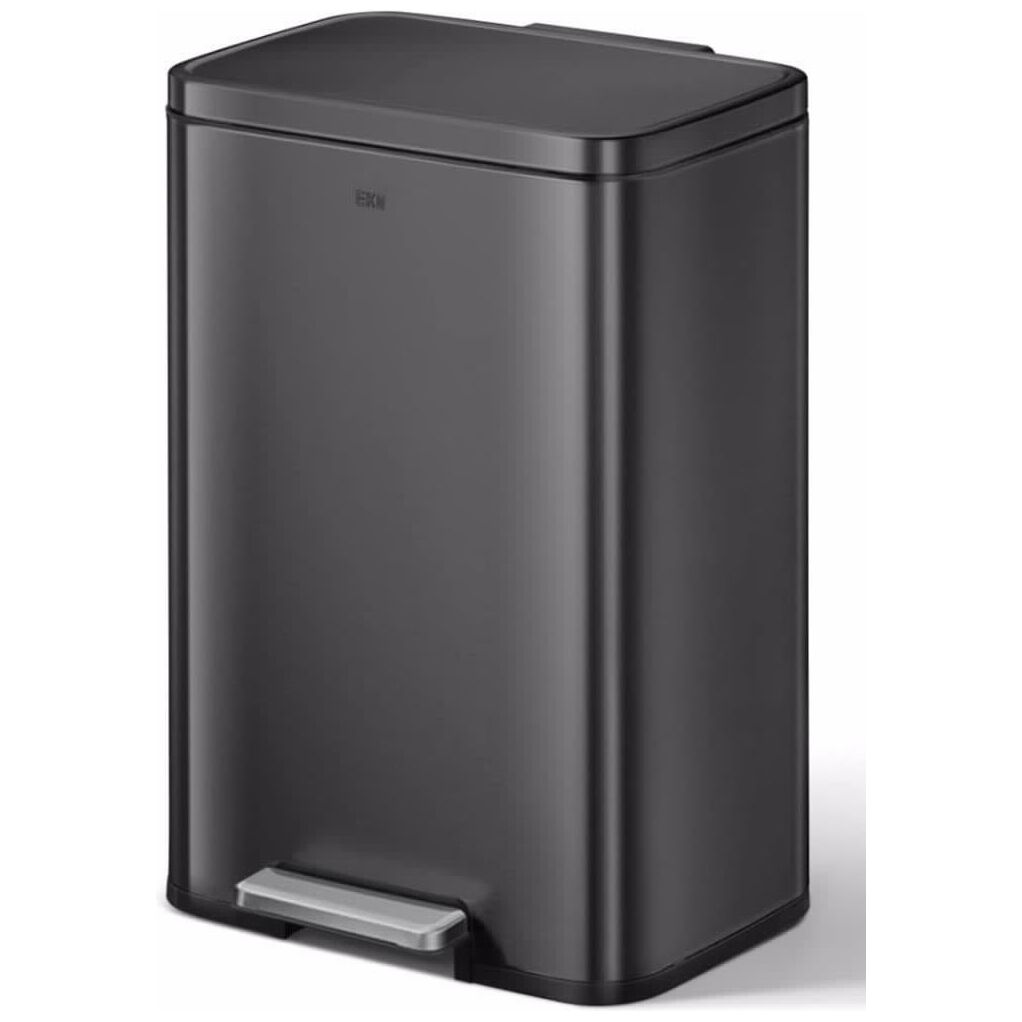 Rectangular Black Matte Pedal Bin 50L EKO MADISON