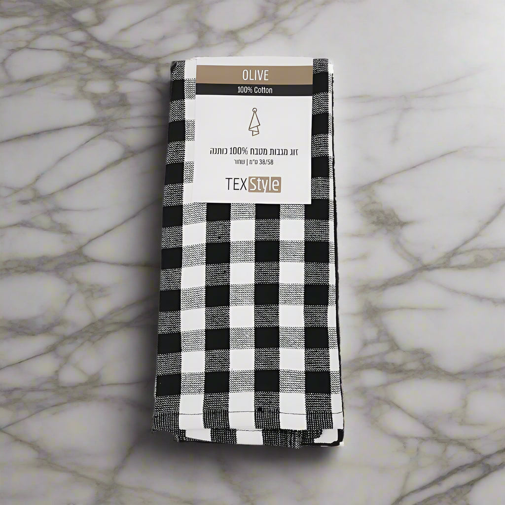Kitchen Black Pair Towels 40/60cm