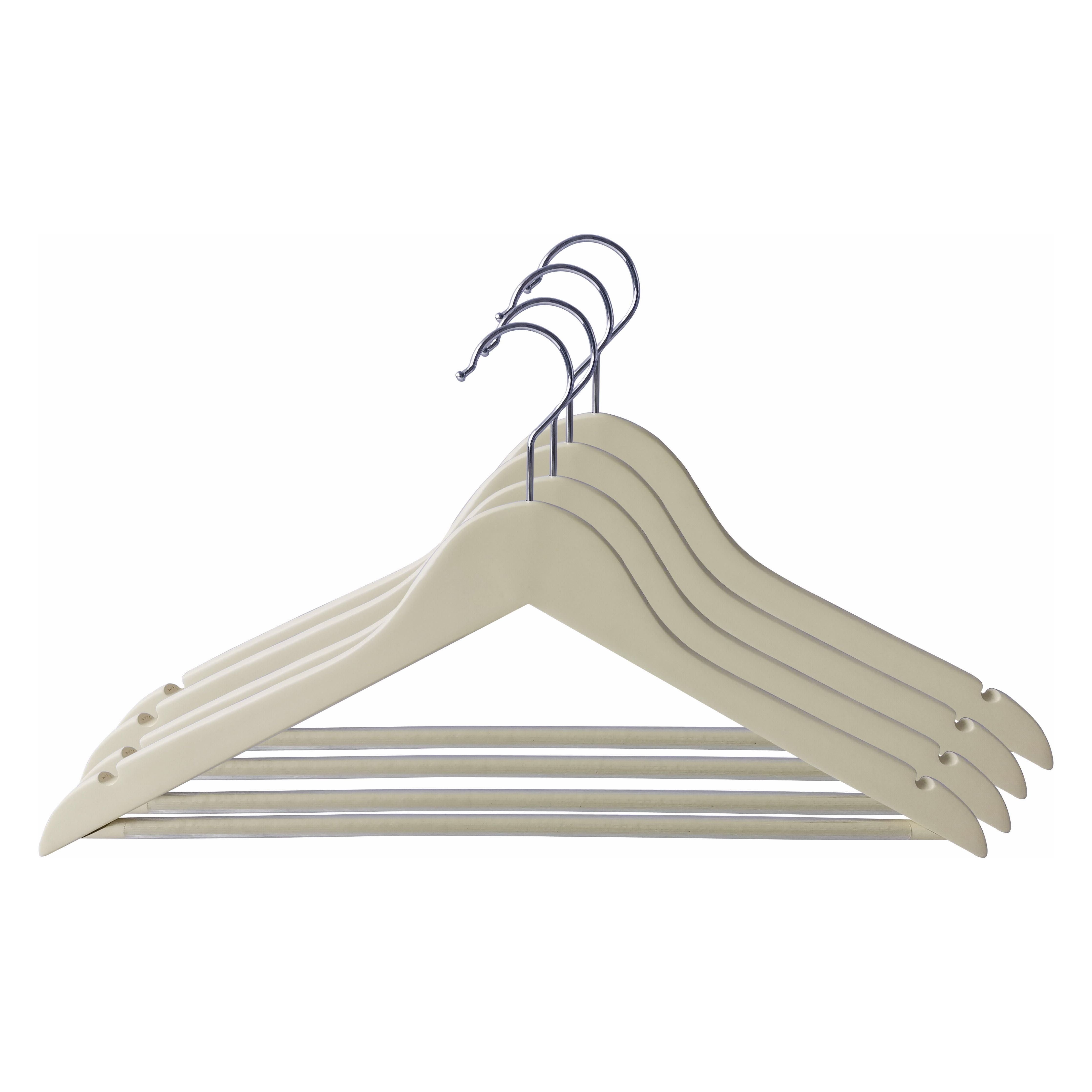 Wood Yellow Set 4 Hangers Light Matte