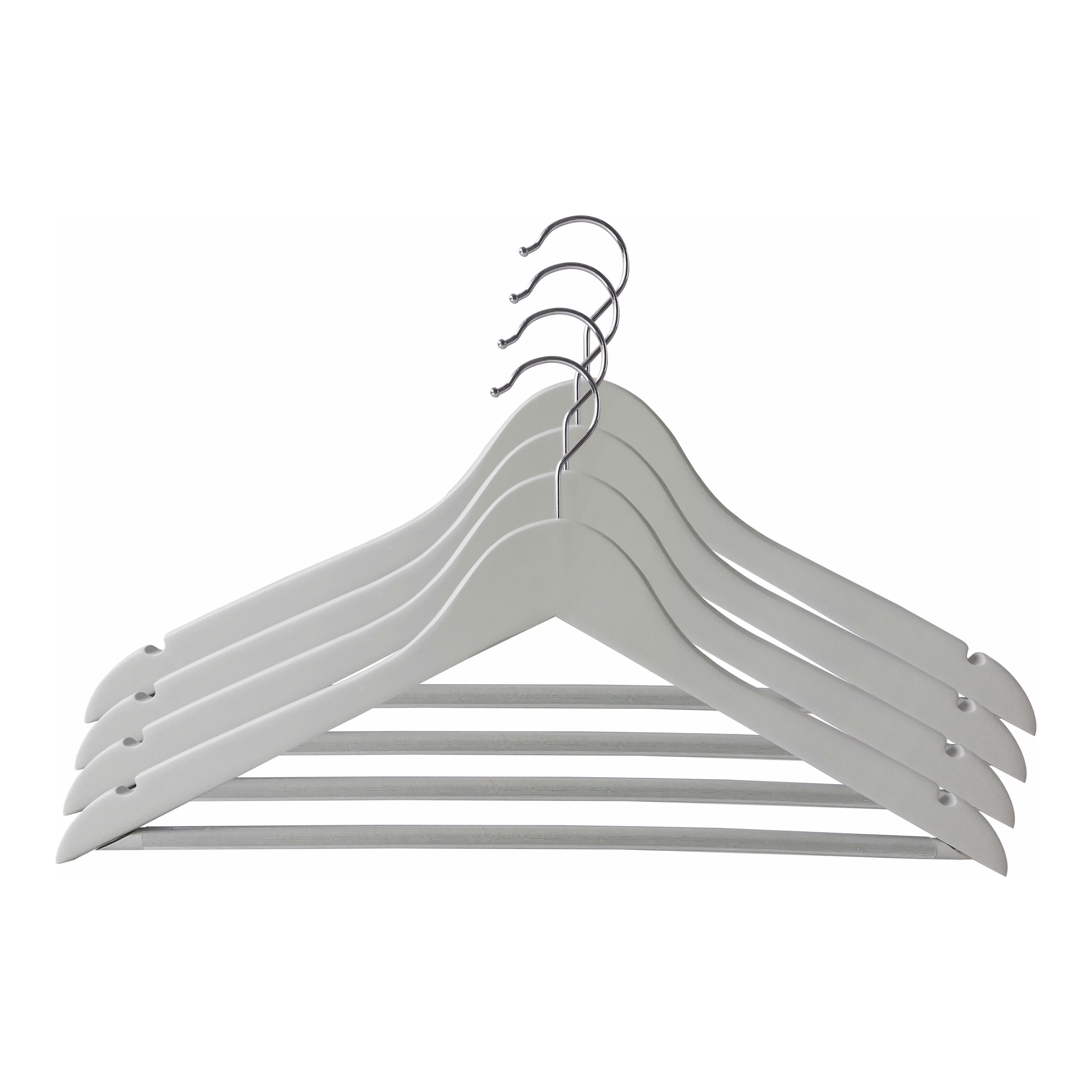 Wood Grey Set 4 Hangers Light Matte