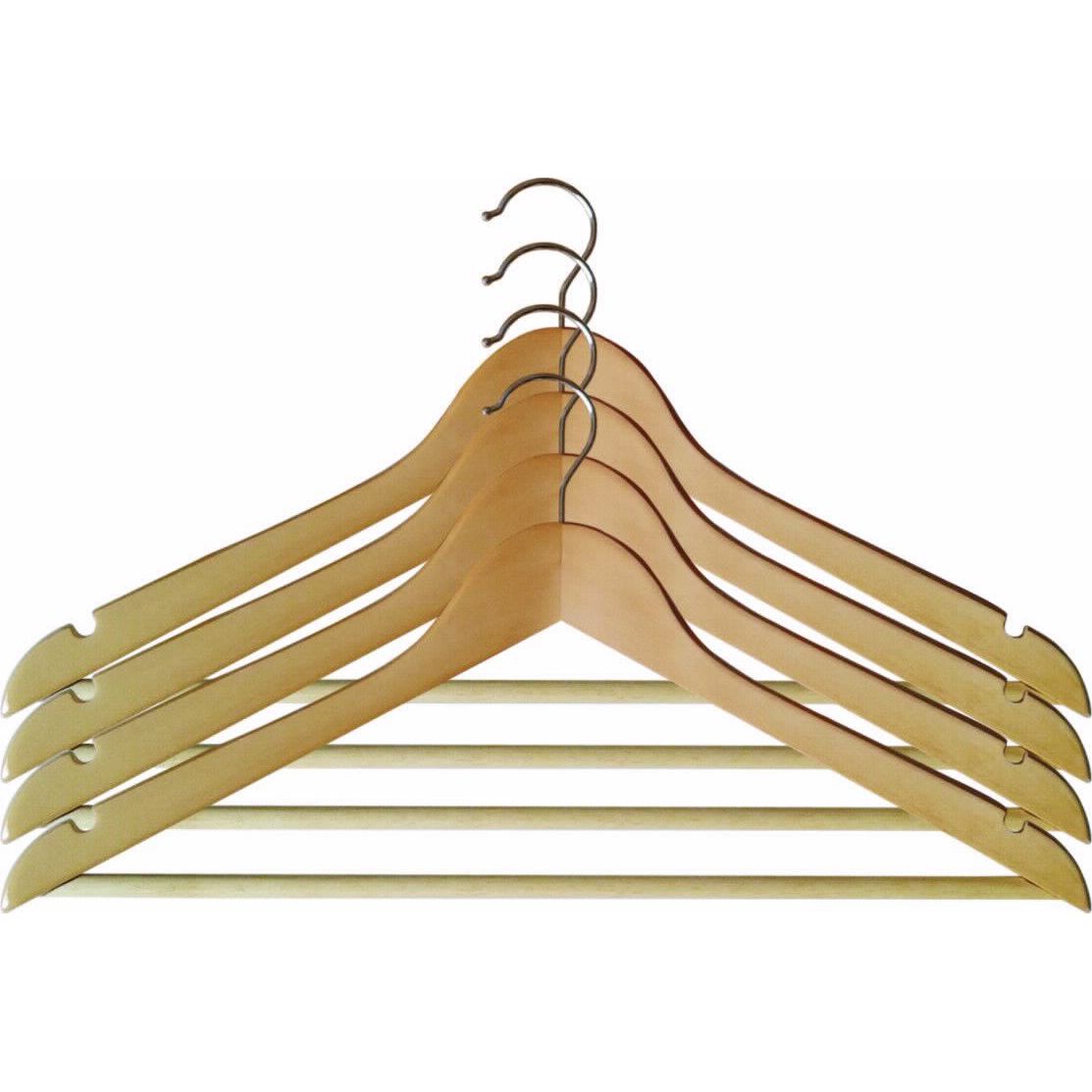 Wood Set 4 Hangers Natural