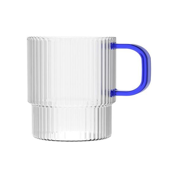Glass Blue Mug 350ml Colored SW