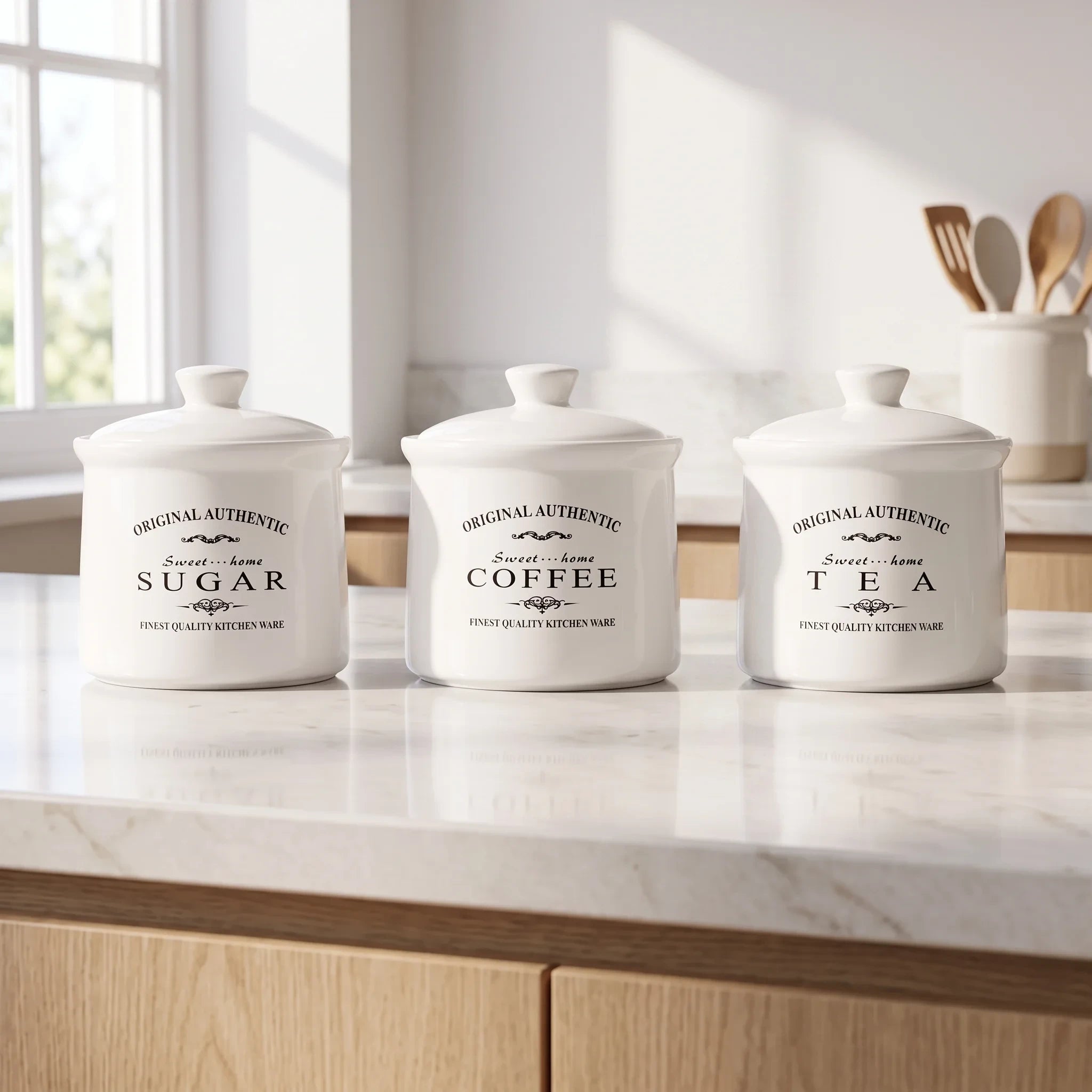 Coffee Ceramic Alice Set Tea Sugar 675ml