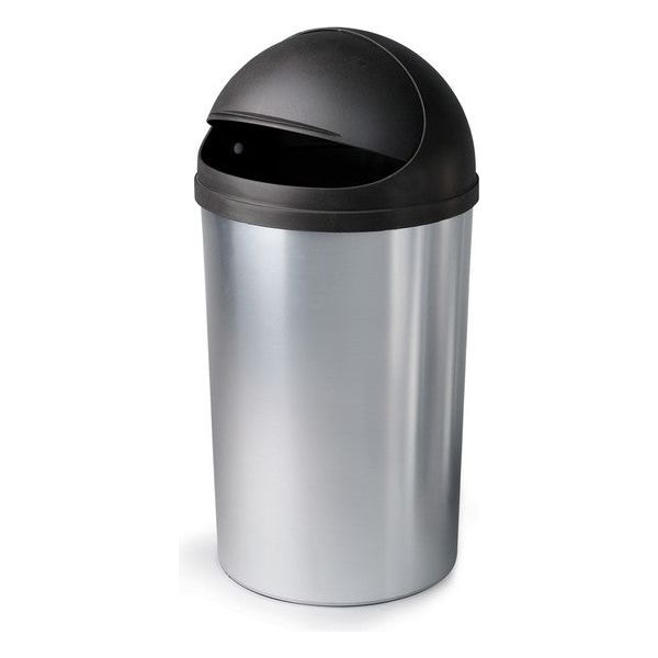 Kitchen Silver Trash Bin 60L Crown