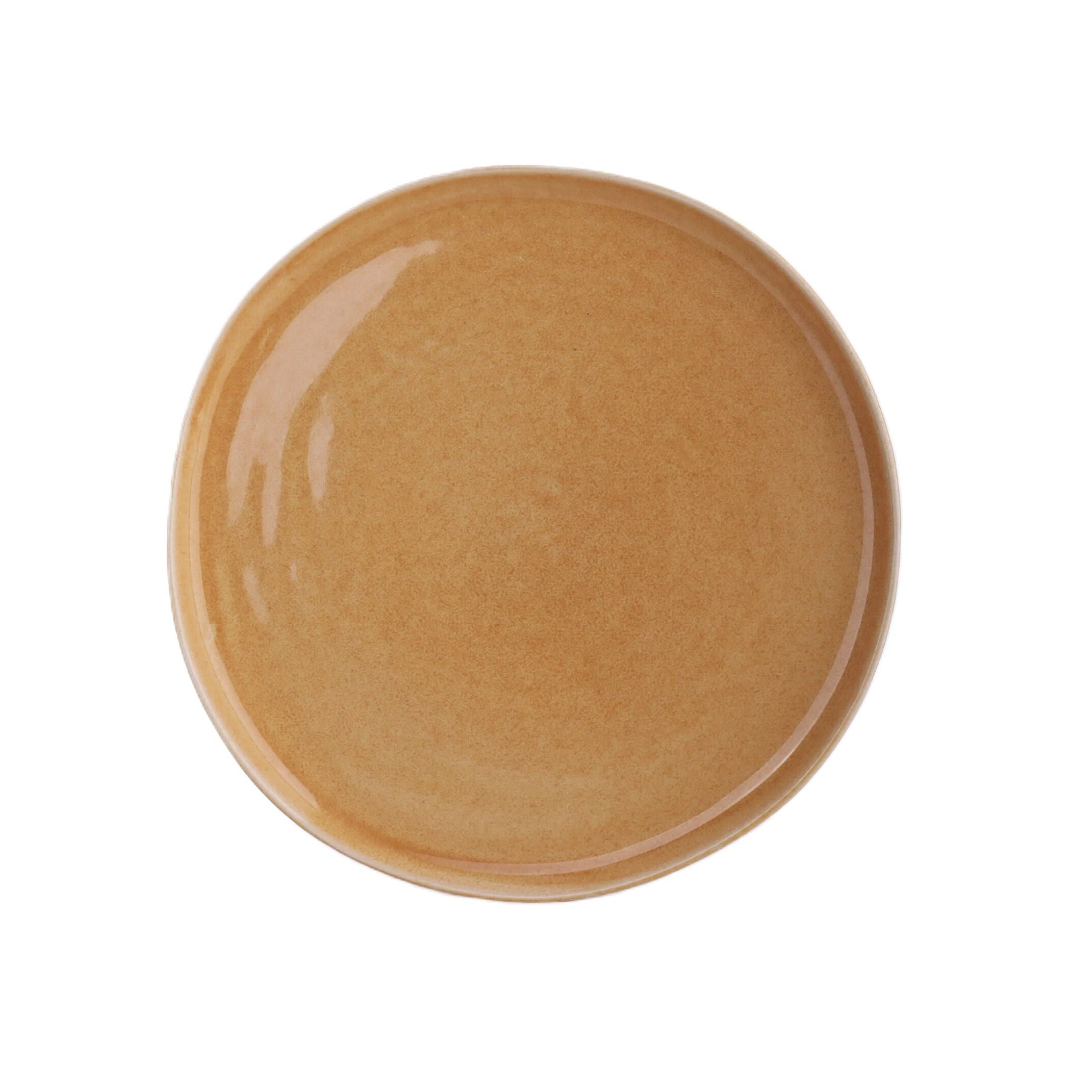 Serving Yellow Plate Appetizer 22.4cm Stoneware