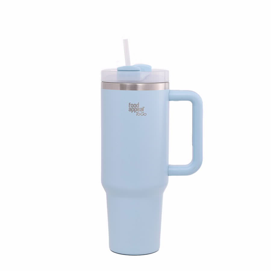 Thermal Mug with Handle Straw 900ml TO GO Color Light Blue Home Food appeal
