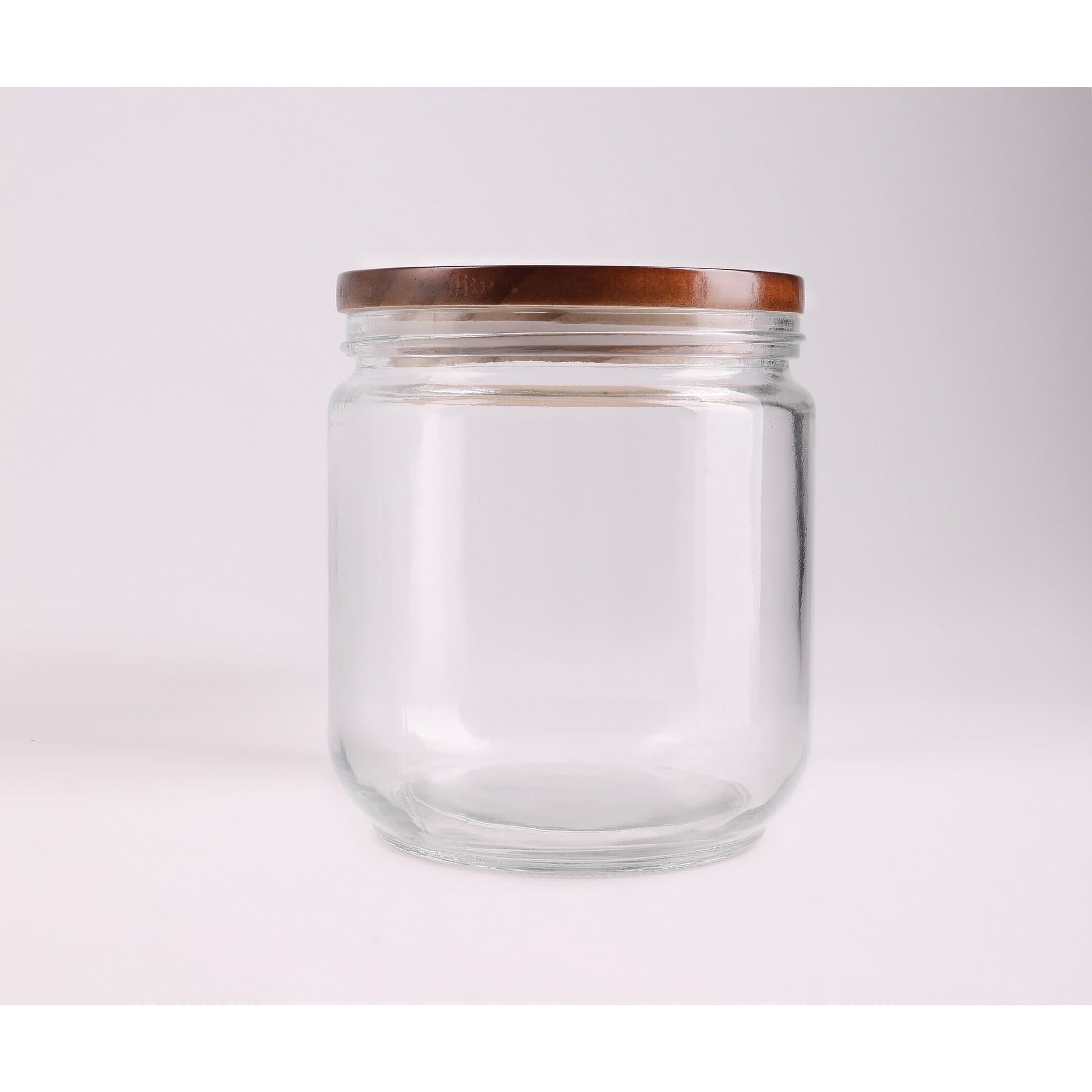 Glass Bamboo Jar Lid 700ml Mary