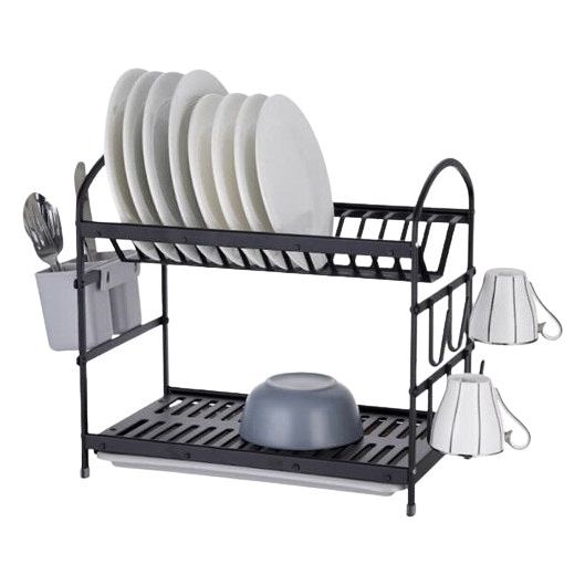 Black Rack Drying Dishes DOUBLE ALU
