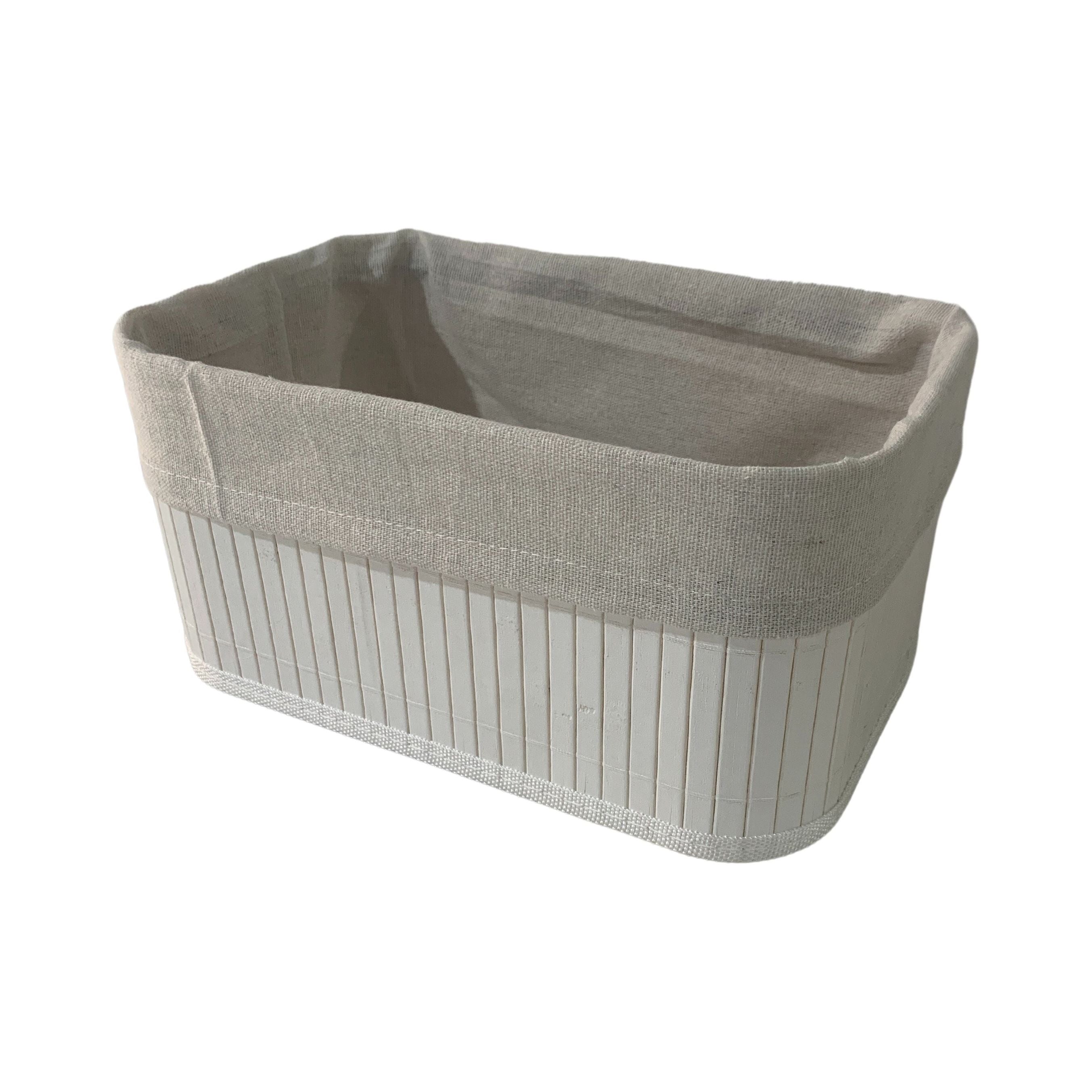 Bamboo White Basket S