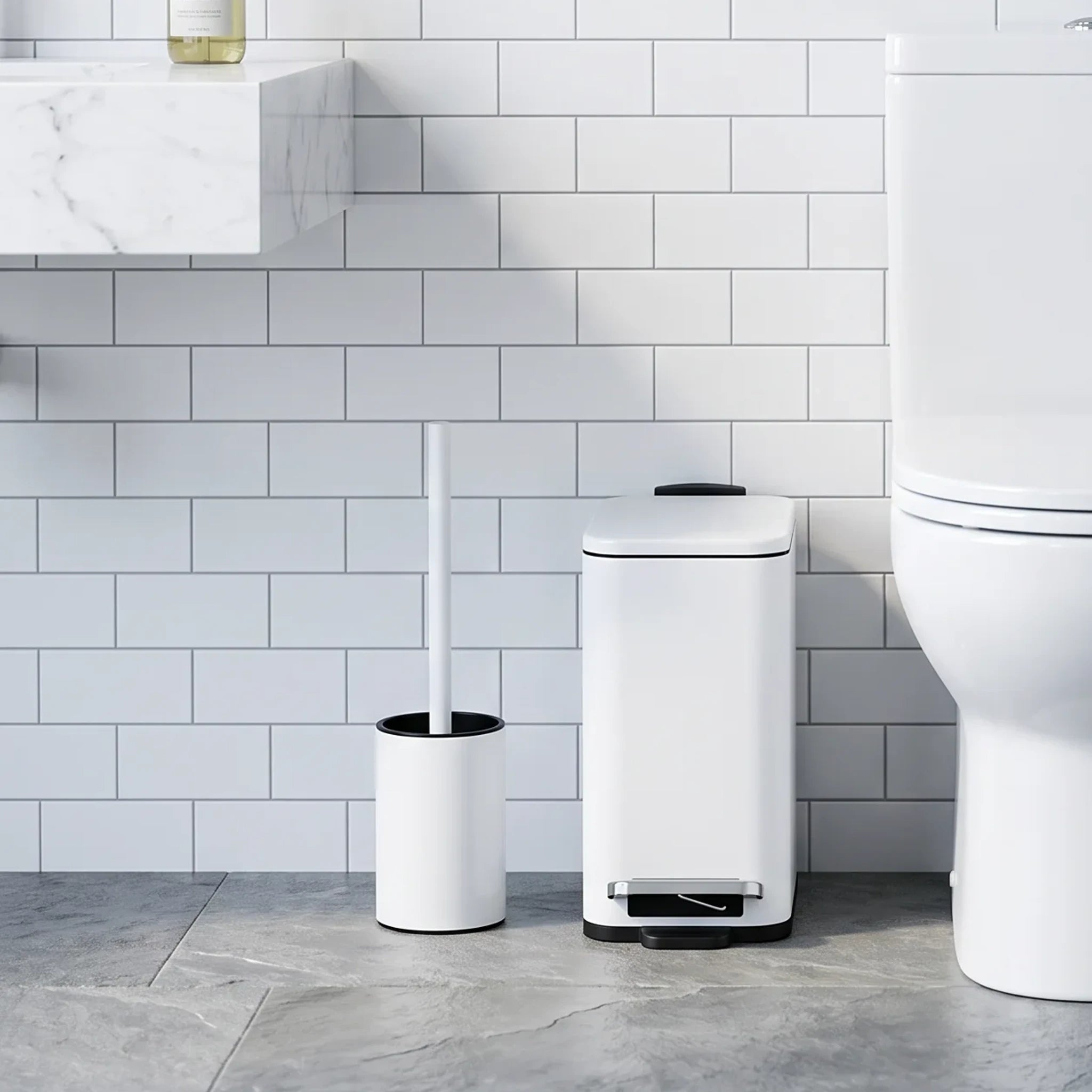 Toilet Set Bin & Brush DON
