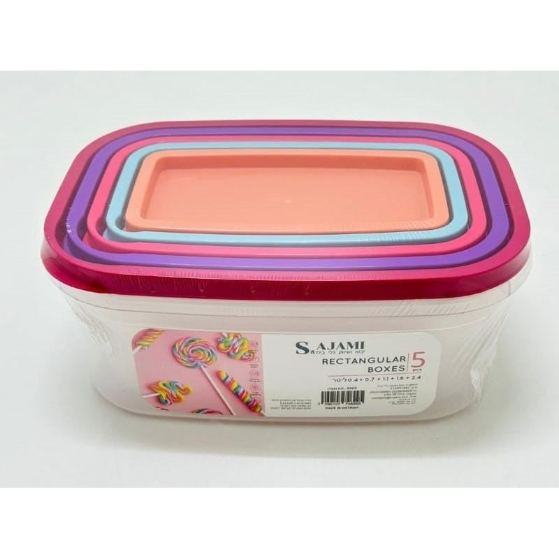Plastic Rectangular Set 5 Boxes