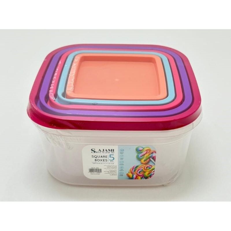 Plastic Square Set 5 Boxes