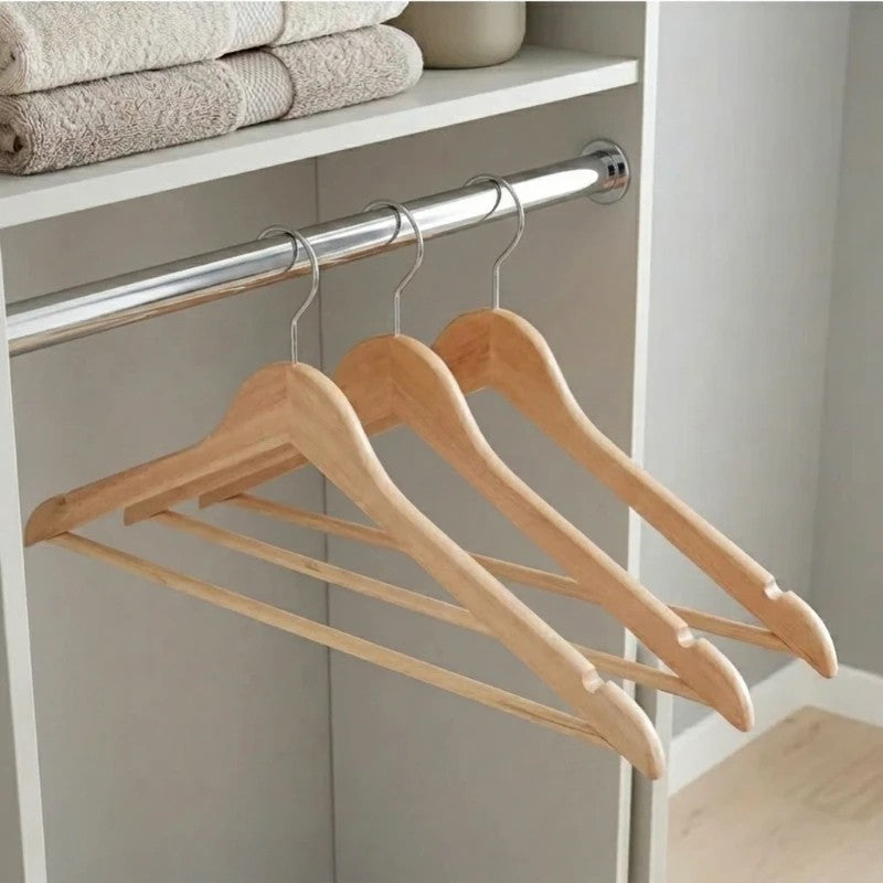 Wood Set 3 Hangers Natural