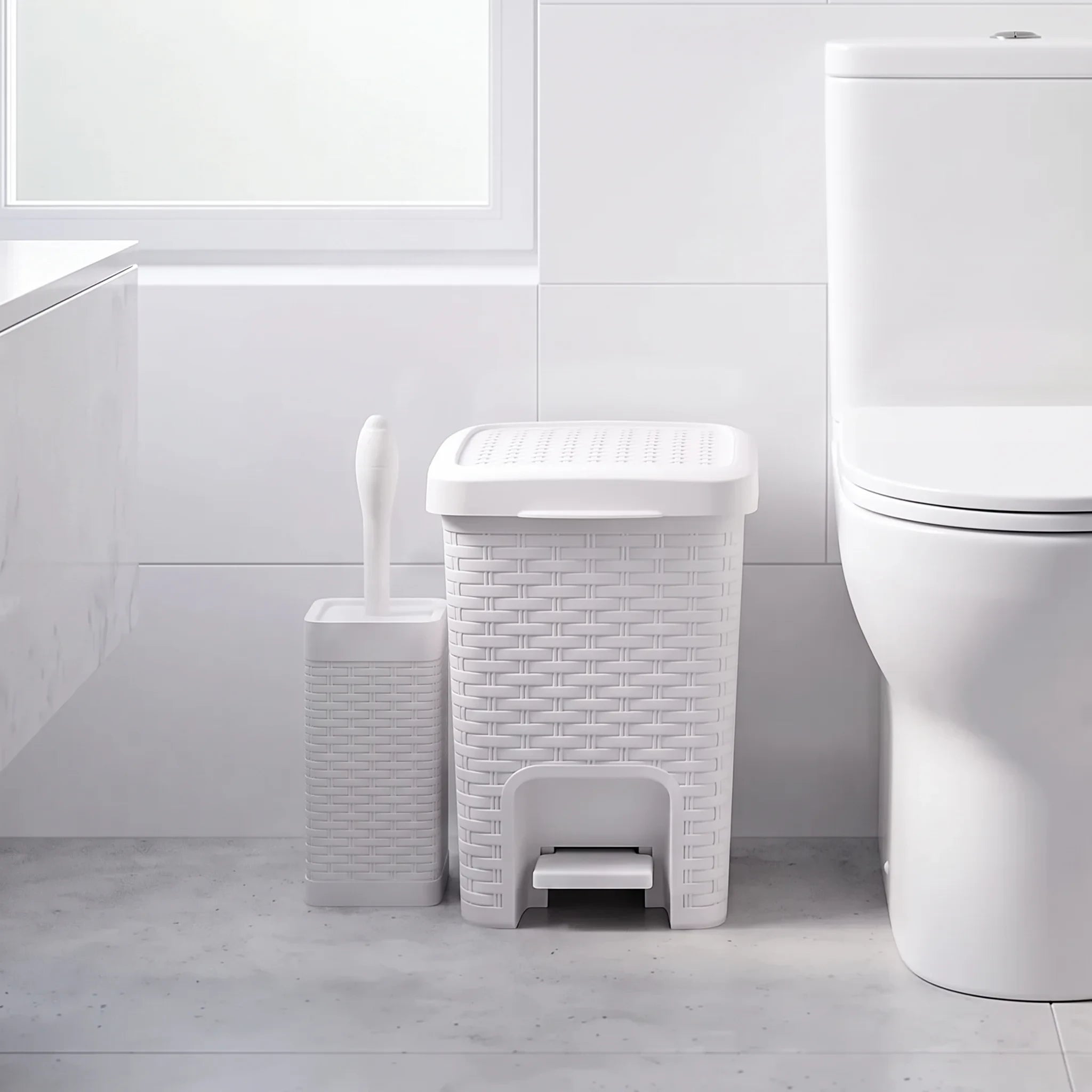 White Bin and Brush Pergamon