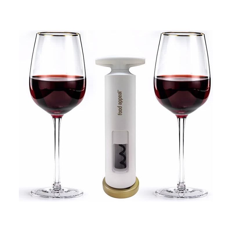 Set 2 Wine Glasses & Opener Professional