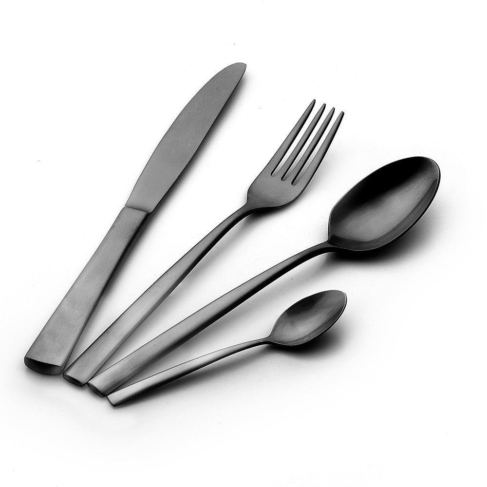 Cutlery Set 24 Pieces Pure Black