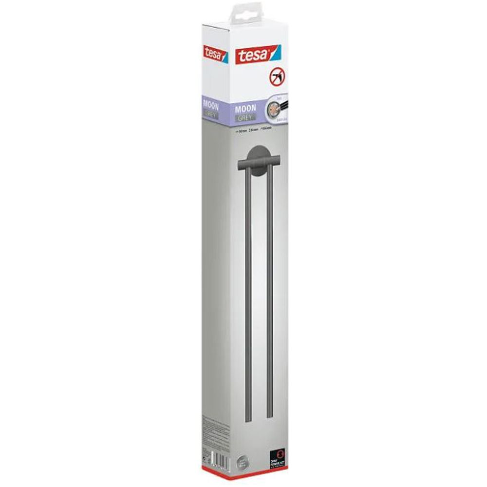 Grey Towel Rack 2 Arms MOON