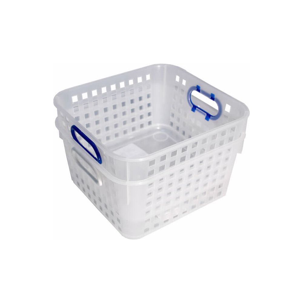 Storage Plastic Square Basket Handle Colorful
