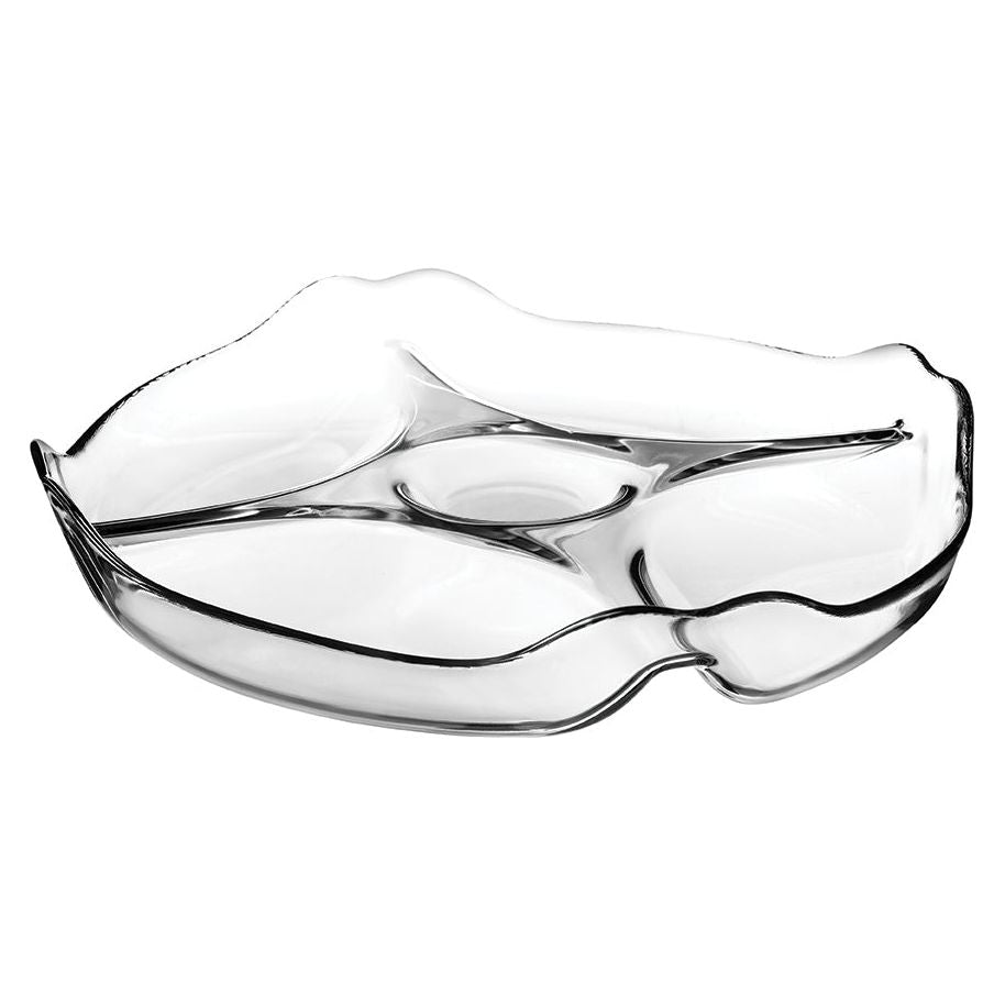 Serving Glass Plate Divided 25cm