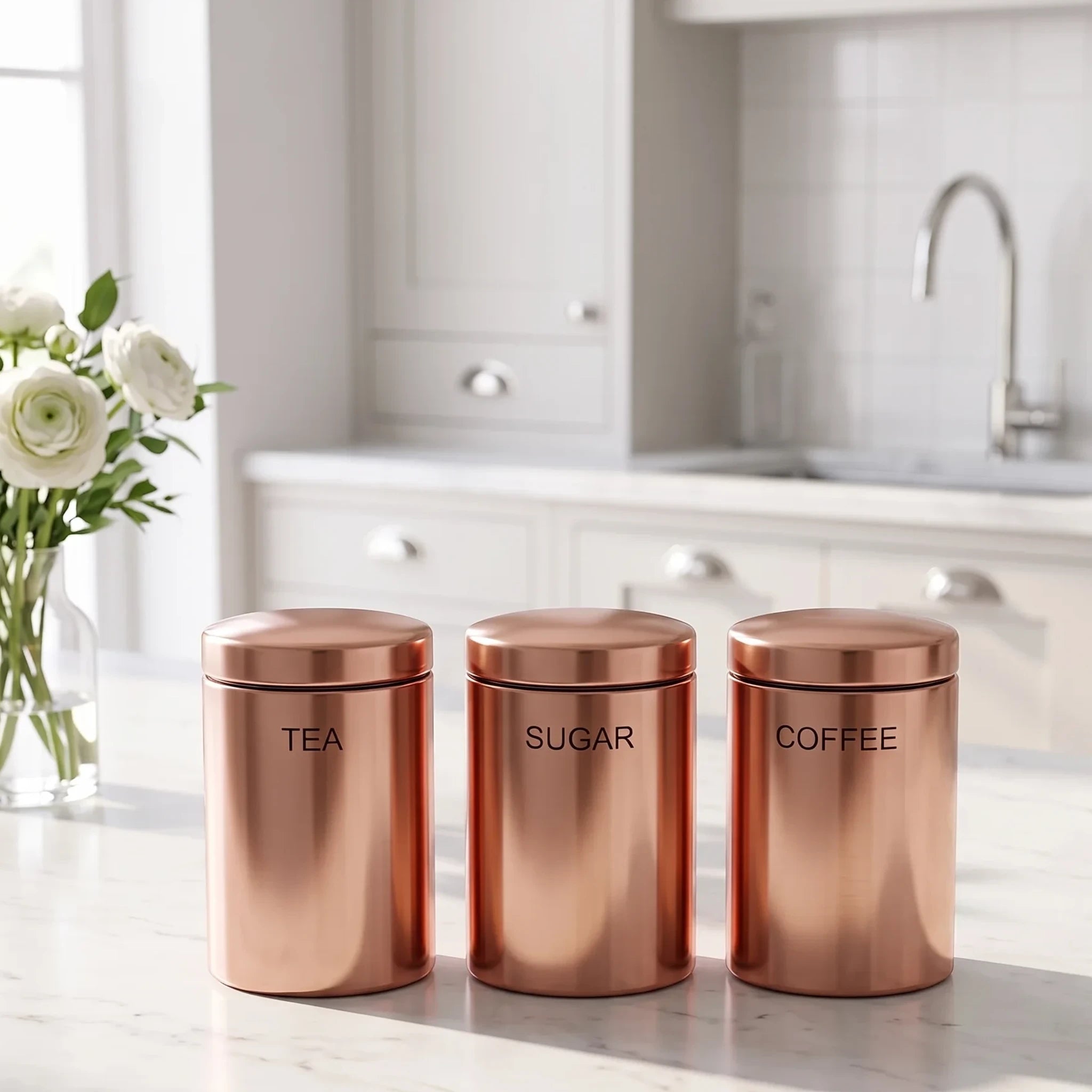 Coffee Set Tea Sugar Color Copper