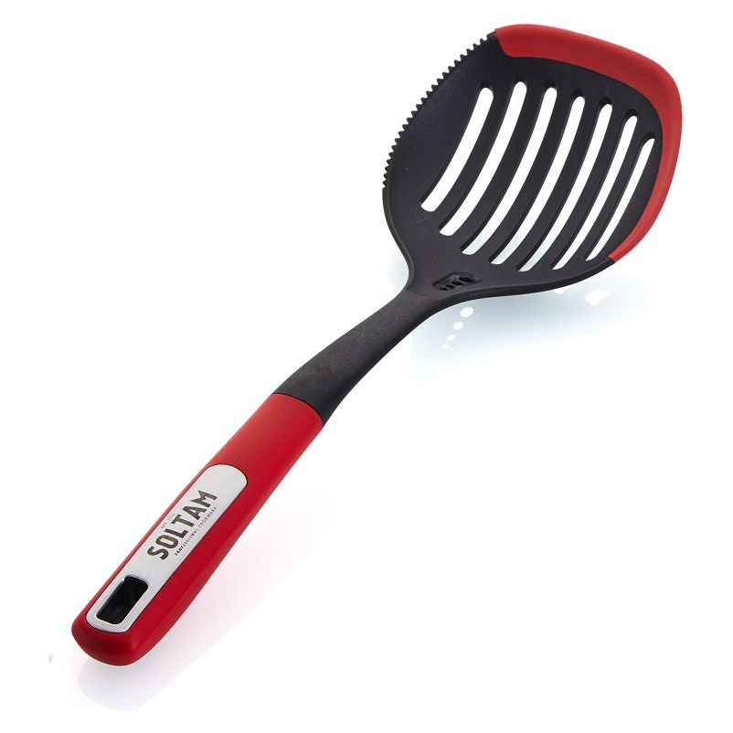 Silicone Red Spoon Strainer with - Soltam