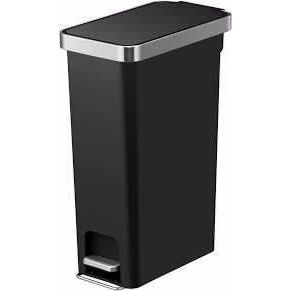 Rectangular Black Pedal Bin 40L Narrow EKO HANNA