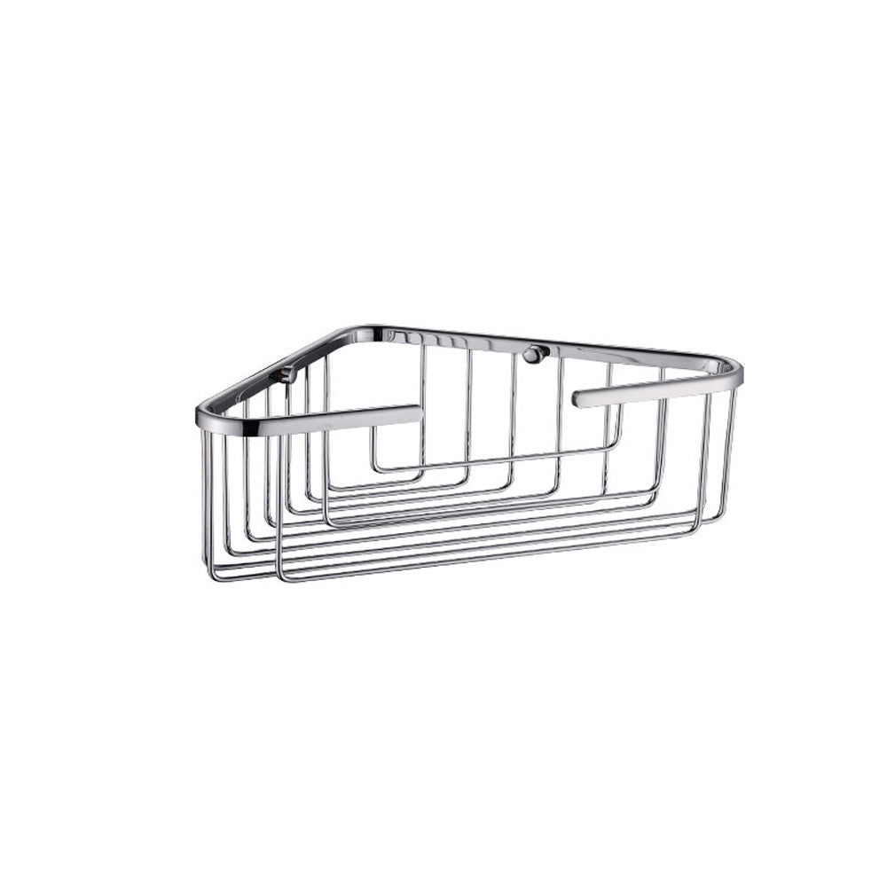 Shower Corner Shelf Mesh + Hook 28*21.5*10cm Brass
