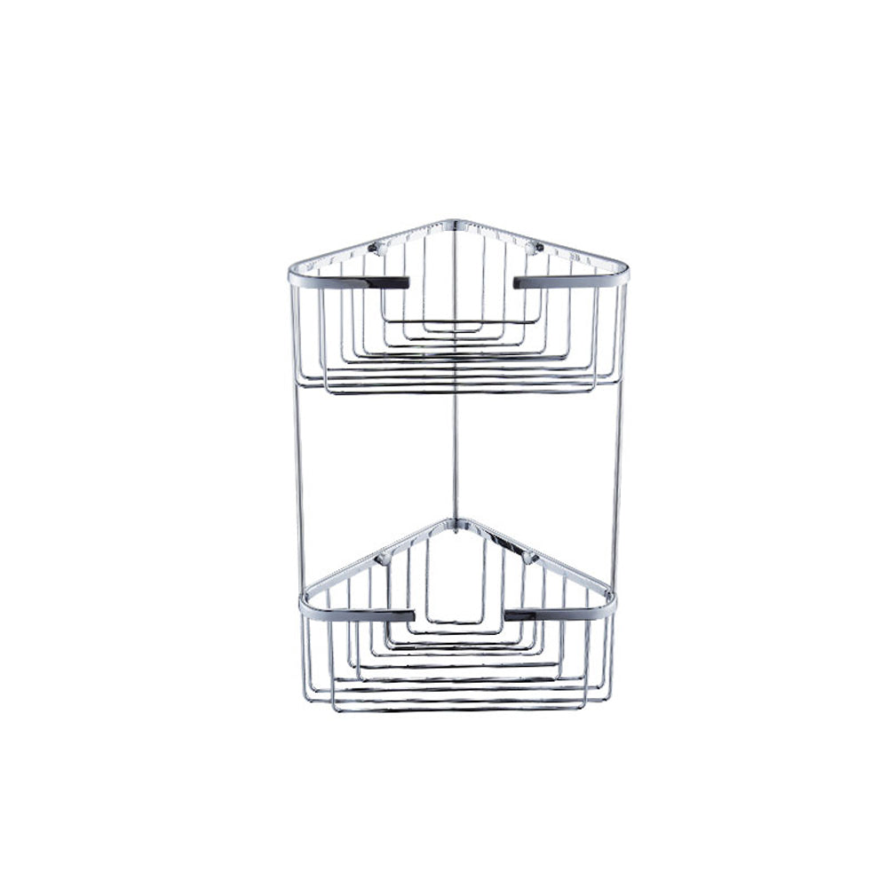 Corner Shower Shelf Mesh Double 28*16.5*38cm Brass