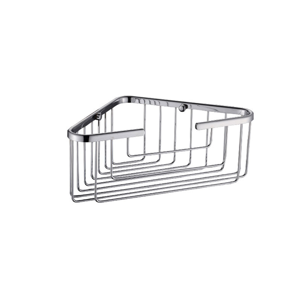Bathroom Corner Large Shelf Mesh 34*15*10cm Brass