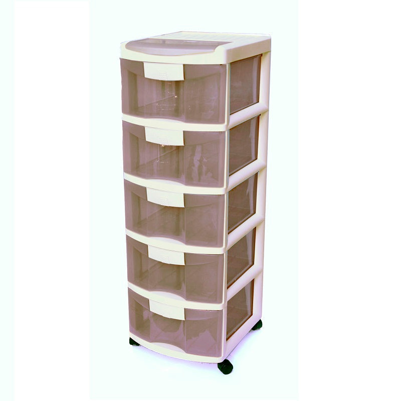 Drawers Storage Plastic 5 Cream - Crown